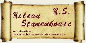 Mileva Stamenković vizit kartica